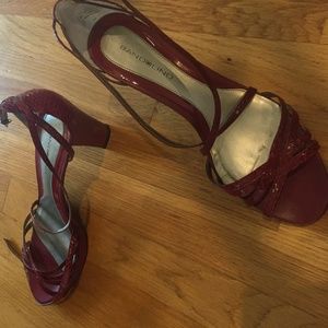 Red Alligator Strappy Sandal